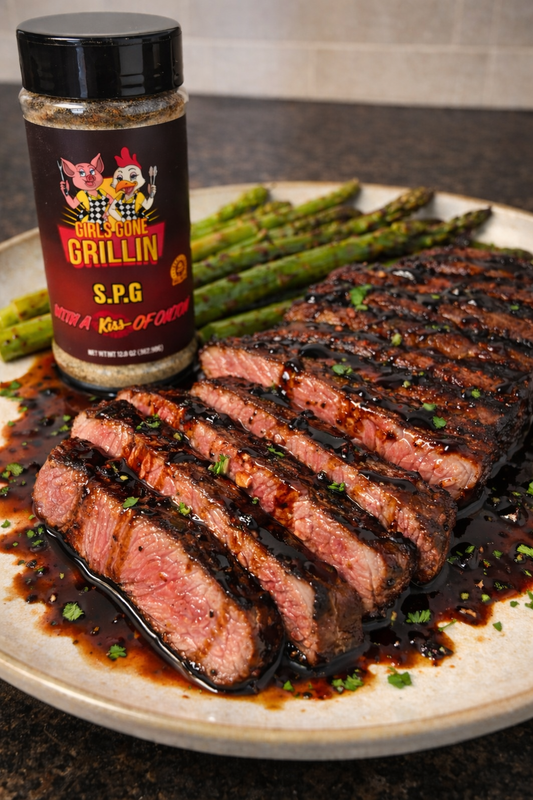 Grilled Flat Iron Steak with Balsamic Soy Glaze