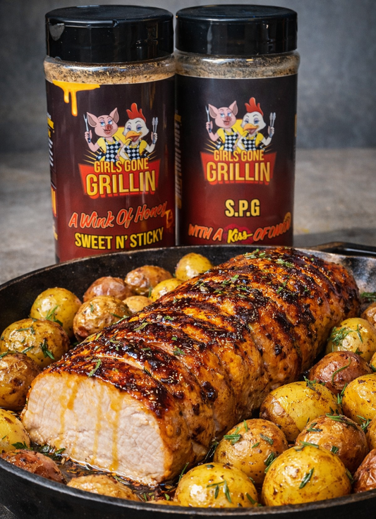 Honey Roasted Pork Loin with Little Potatoes – Girls Gone Grillin’ Style