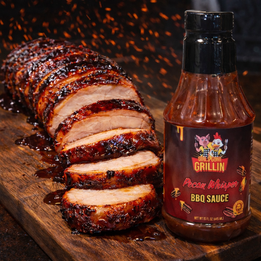 Bacon-Wrapped Pecan Whisper Pork Tenderloin-Girls Gone Grillin’ Style