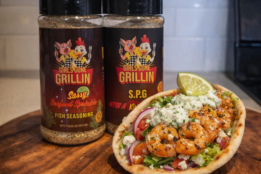 Grilled Shrimp Gyros with Lime Tzatziki Sauce