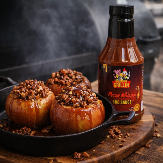 Smoked Stuffed Apples with Pecan BBQ Sauce