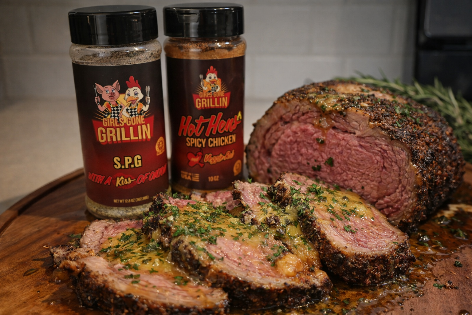 Smoked Prime Rib with Garlic Butter Sauce & Fresh Herbs – Girls Gone ...