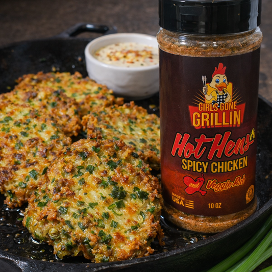 Girls Gone Grillin’ Green Onion Fritters (Hot Hens Style)