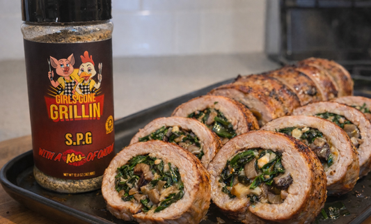 Stuffed Pork Tenderloin with Mushrooms & Spinach Girls Gone Grilling–style