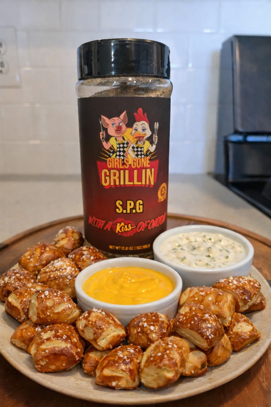 Pretzel Bites with Girls Gone Grillin’ Seasoning Dipping Sauce
