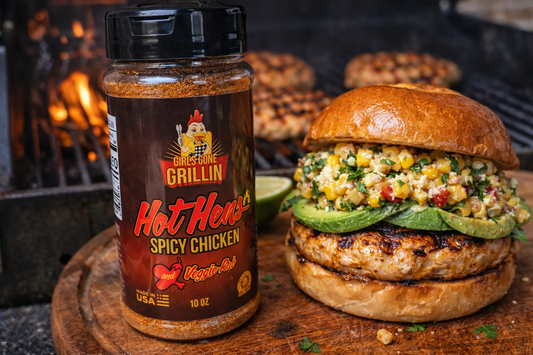 Grilled Chipotle Chicken Burgers with Street Corn Salsa Girls Gone Grillin’ Style
