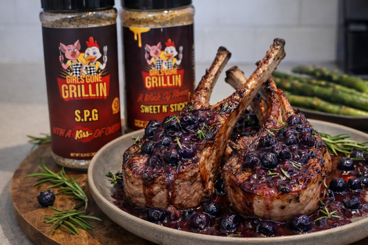 Grilled Lamb Chops with Blueberry Rosemary Sauce Girls Gone Grillin’ Style