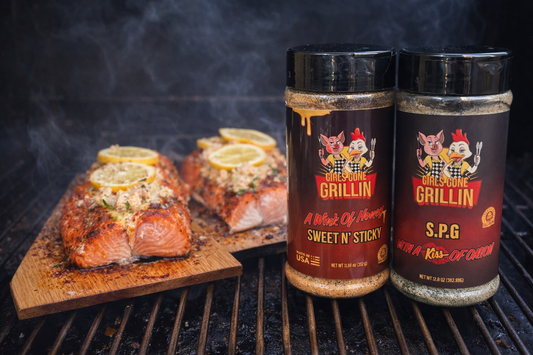 Sweet & Sticky Crab-Stuffed Smoked Salmon on Wood Planks
