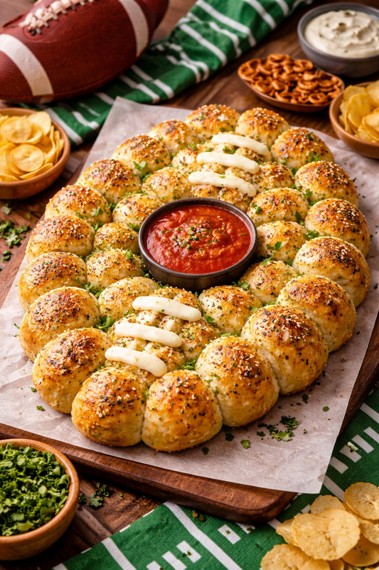 Pull-Apart Football Garlic Rolls Girls Gone Grillin' Style