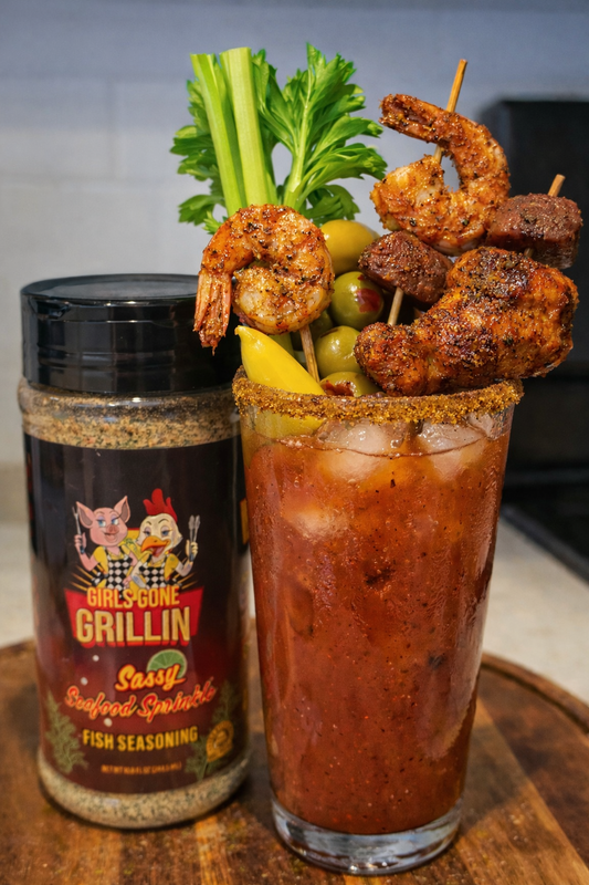 Ultimate Sassy Seafood Bloody Mary (Wings • Shrimp • Sausage)