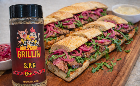 Family-Style Steak Sandwich with Arugula & Pickled Onions