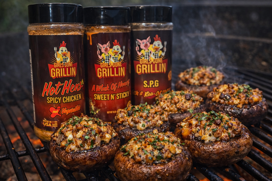 Smoked Stuffed Sausage Mushrooms- Girls Gone Grillin’ Style