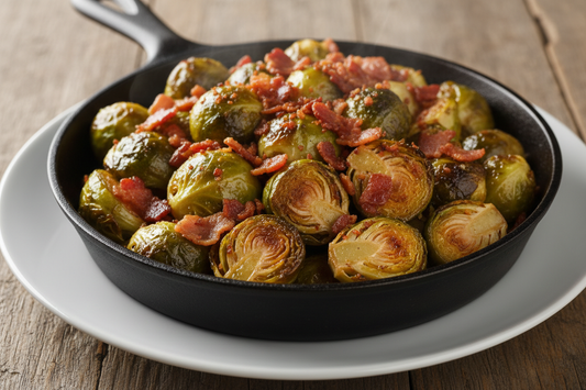 Balsamic Roasted Brussels Sprouts with Bacon